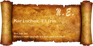 Marischek Elina névjegykártya